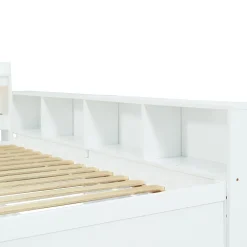 Fortuna lai Lit Polster 90x200 cm avec rangement latéral, 2 lampes, prise USB, bois blanc, design pratique*Enfant Lit Enfant