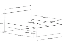 Vente-unique Lit pont 160 x 200 cm avec rangements - Avec LEDs - Coloris : Naturel et noir + Sommier + Matelas - VELONA* Lit Avec Rangement