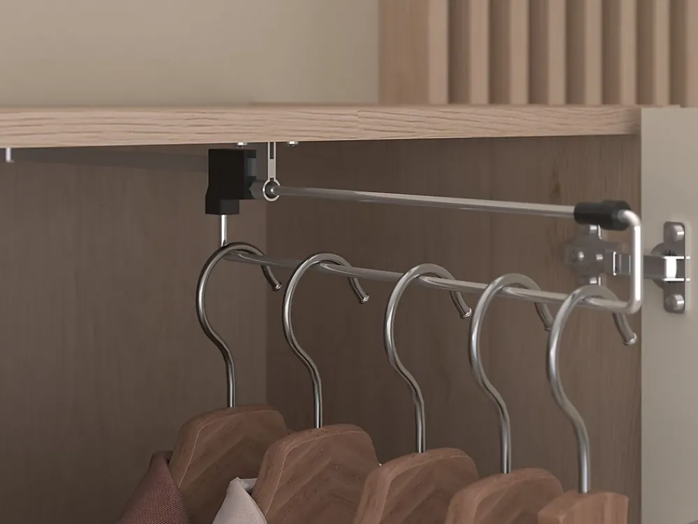 Vente-unique Lit pont 160 x 200 cm avec rangements - Avec LEDs - Coloris : Beige et naturel + Sommier + Matelas - DOMELITO* Lit Avec Rangement