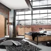 Wimex Lit PORTLAND style industriel 180 x 200 cm chêne poutre / métal* Lit Double