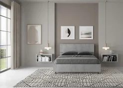 Lit rangement béton Demas 140x200 avec tête de lit inclinée><noscript><img width=