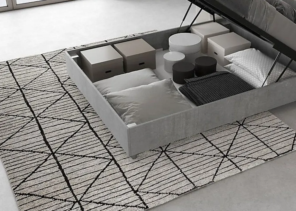 Lit rangement béton Demas 140x200 avec tête de lit inclinée>Ityhome Online