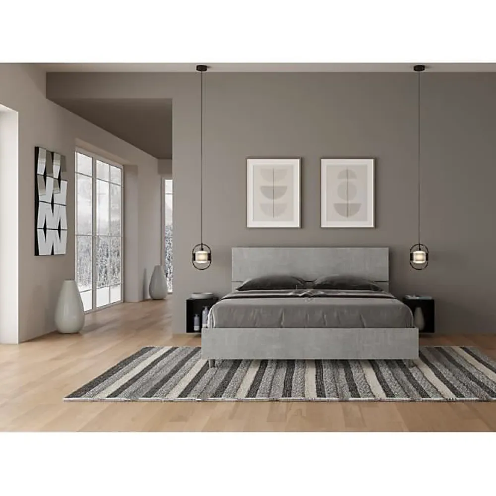 Lit rangement béton Demas 160x190 avec tête de lit inclinée>Ityhome Clearance