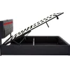 Gutent Lit rembourré hydraulique lit coffre lit 140x200 cm lit de rangement lit connexion usb lit eclairage led lit double pu noir* Lit Avec Rangement