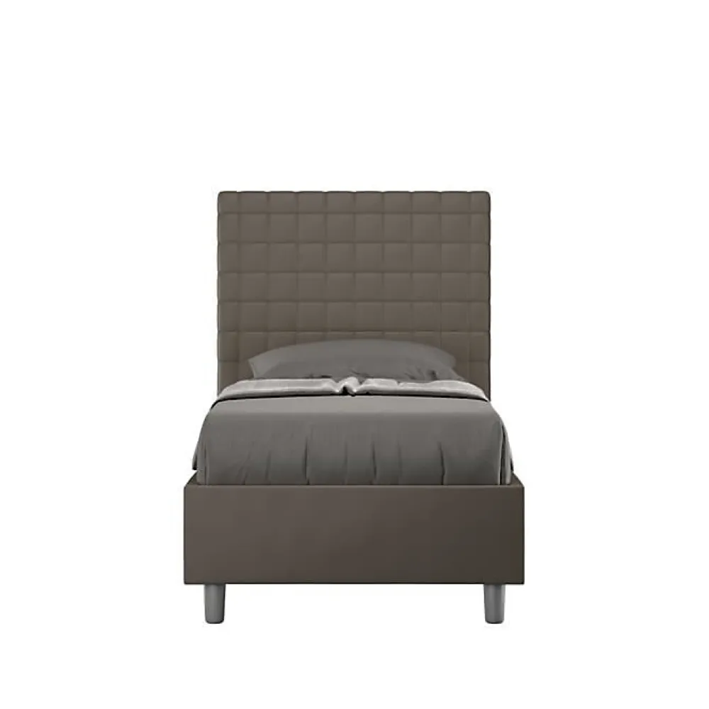 Lit rembourré sans sommier 80x200 Sunny cappuccino simili cuir>Ityhome Outlet