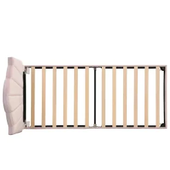 Lit rembourré Single 90x200 cm avec sommier à lattes - tête de lit réglable - tissu en velours - rose><noscript><img width=