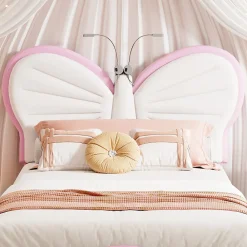 Lit Rembourré 90x200 cm, Cadre de lit Simple avec sommier à Lattes, Cadre de lit pour Enfants, Adolescents, Adultes, Velours, Pink><noscript><img width=