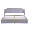 Lit Rembourré 180X200Cm Led Tiroirs Lin Gris>Blackcolors Best