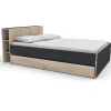 Lit RIGA 140x190cm + tête de lit + 2 tiroirs / Décor Noir et Chêne blanchi>Weber Industries Sale