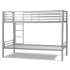 Lit SAMMY Lit superposé en métal 90x200 cm gris avec sommiers inclus>Meublorama Outlet