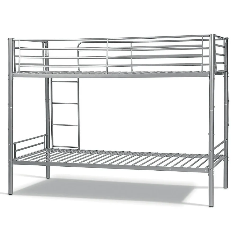 Lit SAMMY Lit superposé en métal 90x200 cm gris avec sommiers inclus>Meublorama Outlet