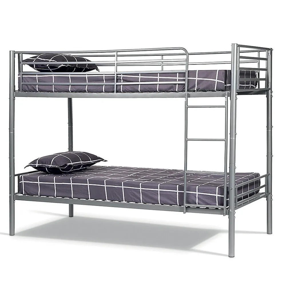 Lit SAMMY Lit superposé en métal 90x200 cm gris avec sommiers inclus>Meublorama Outlet