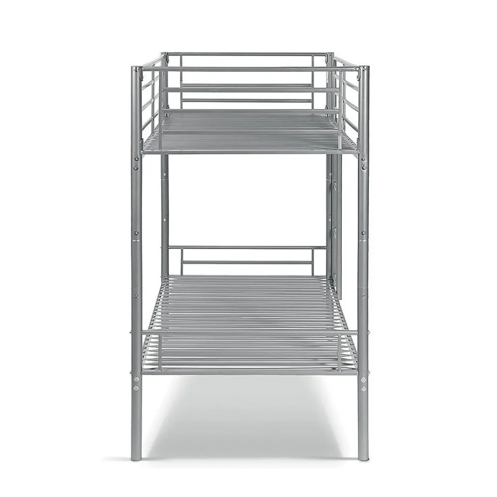 Lit SAMMY Lit superposé en métal 90x200 cm gris avec sommiers inclus>Meublorama Outlet