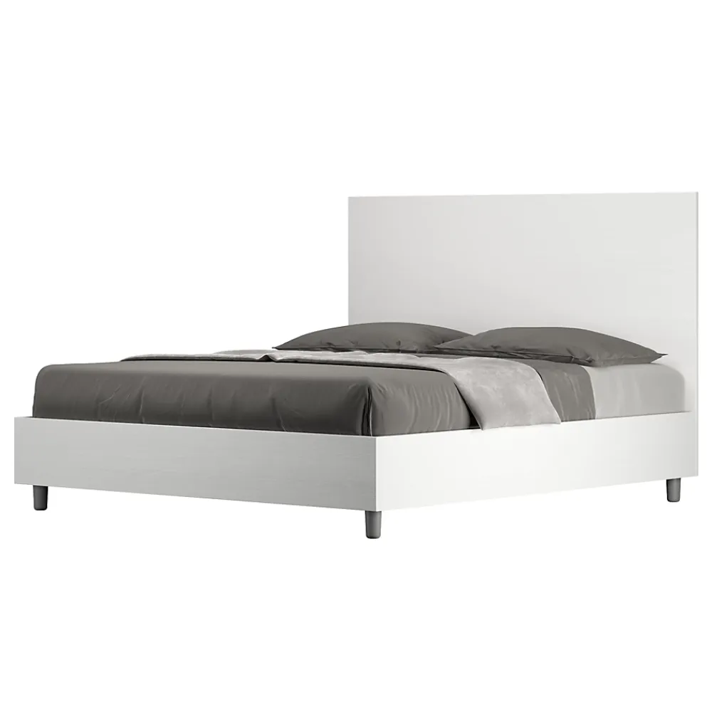 Ityhome Lit sans sommier 160x200 frêne blanc New Egos* Lit Coffre