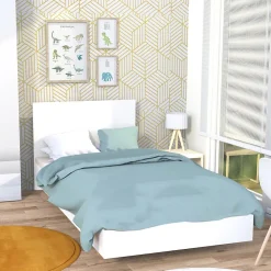 Lit simple 1 place 90x190cm Blanc avec sommier LIFA><noscript><img width=