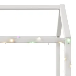 Okwish Lit Simple 90 x 200 cm - Canapé-Lit avec Éclairage LED Intégré, Gain de Place pour Chambre, Bois Massif, Sans Matelas, Beige* Lit Simple