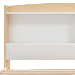 Okwish Lit simple 90 x 200 cm - Lit avec Tête de Lit Rangement - Bois Massif + MDF - avec Matelas - Blanc* Ensemble Sommier Et Matelas