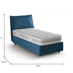 Lit simple Aren, Lit coffre avec revêtement en tissu, 100% Made in Italy, Ouverture latérale, avec matelas 80x190 cm inclus, Bleu><noscript><img width=