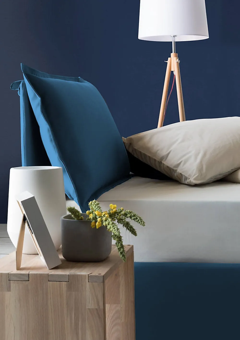 Lit simple Aren, Lit coffre avec revêtement en tissu, 100% Made in Italy, Ouverture latérale, avec matelas 80x190 cm inclus, Bleu>Talamo Italia Online