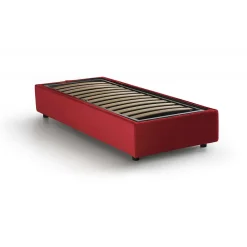 Talamo Italia Lit simple Ava, Lit coffre avec revêtement en tissu, 100% Made in Italy, Ouverture frontale, adapté pour matelas 80x200 cm, Rouge* Lit Coffre