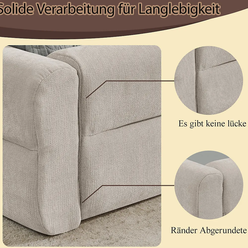 Lit Simple Capitonné 90x200 cm - avec Dossier Confortable, Revêtement en Chenille Doux, Couleur Beige - Sans Matelas>Okwish