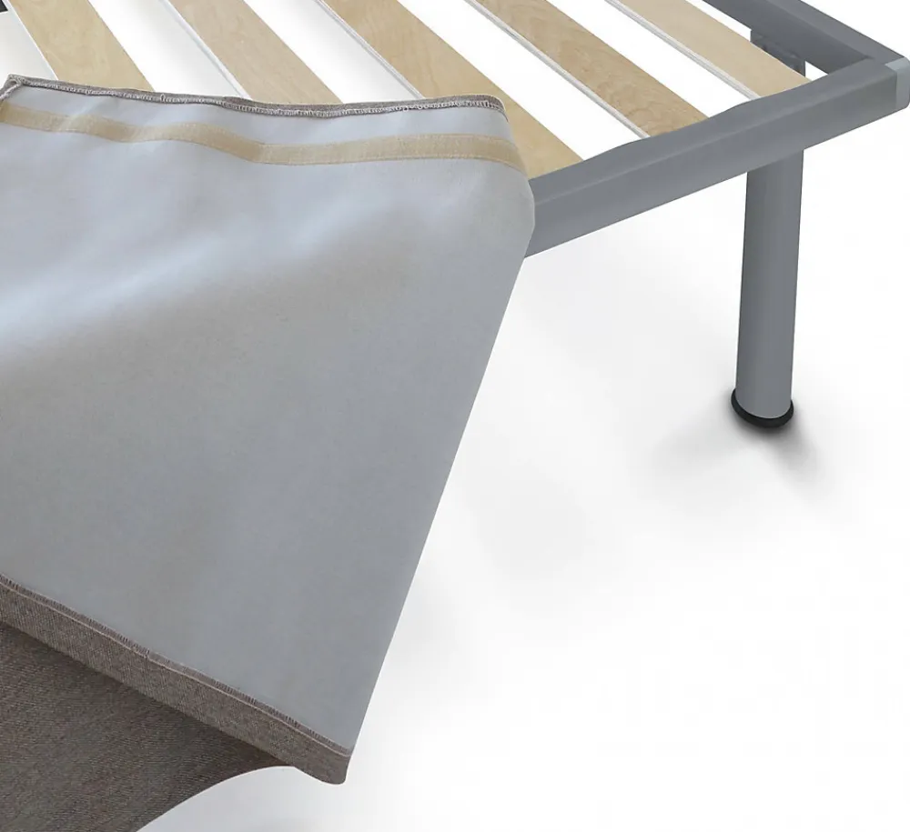 Lit simple Dbertol, ensemble tête de lit en similcuir avec sommier, matelas inclus, 80x190 cm, gris tourterelle>Talamo Italia Outlet