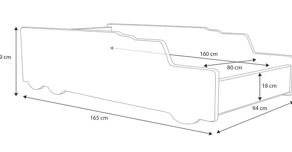 Lit simple en béton 160x80 avec matelas>Kobi