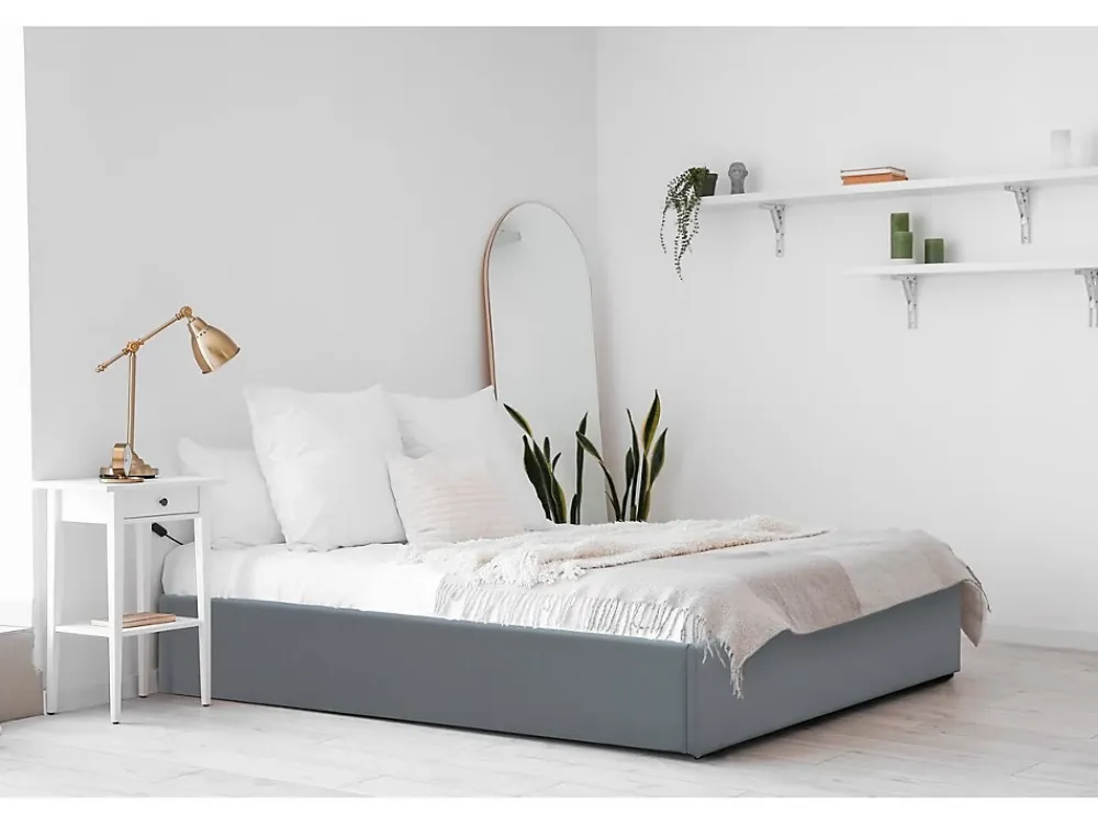 Habitat Et Jardin Lit simple en PVC avec coffre "Ava" 90 x 190 cm Gris* Lit Coffre