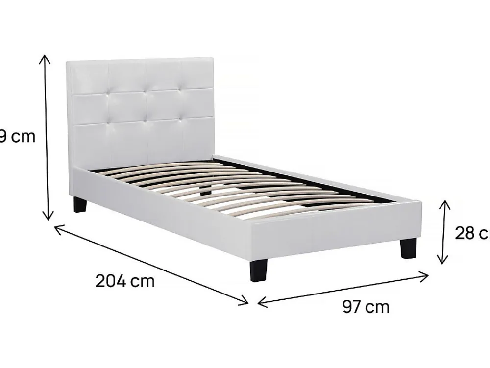Habitat Et Jardin Lit simple en pvc "Julia" 90 x 190 cm Blanc* Lit Coffre