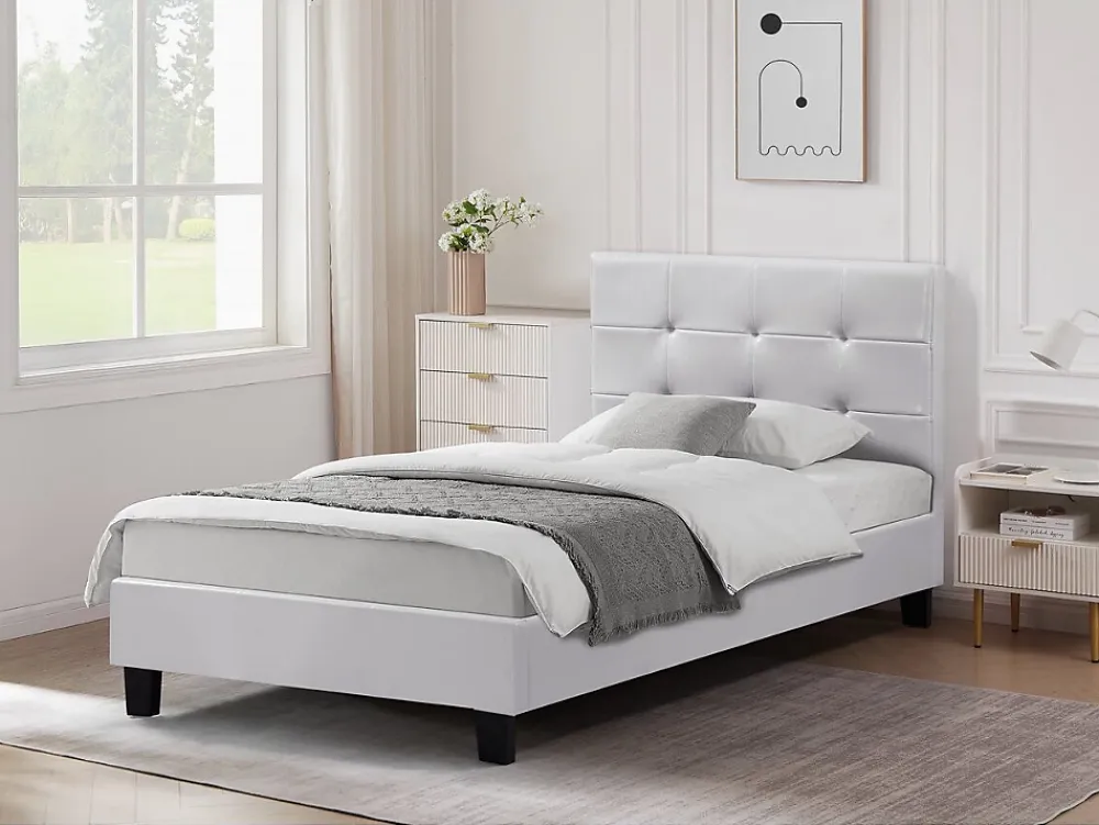 Habitat Et Jardin Lit simple en pvc "Julia" 90 x 190 cm Blanc* Lit Coffre