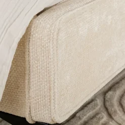 Idimex Lit simple LEVERDA 90 x 190 cm, revêtement en tissu - Blanc* Lit Simple