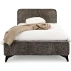 Lit simple LEVERDA 90 x 190 cm, revêtement en tissu - Gris>Idimex Clearance
