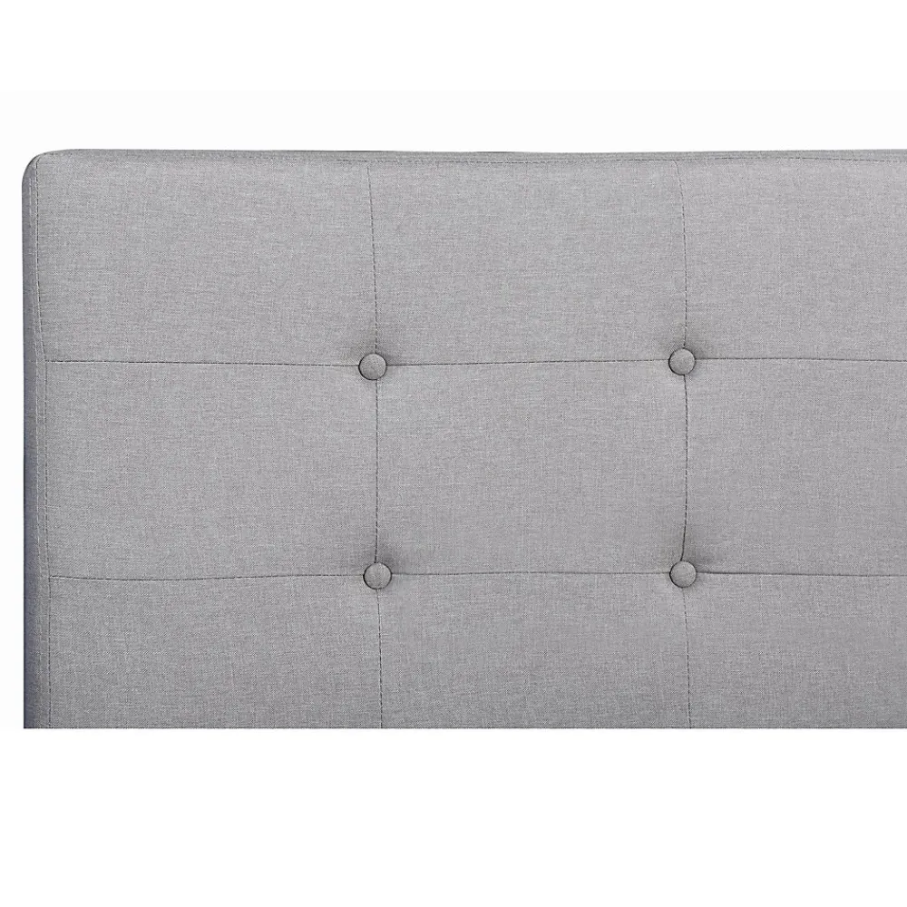 Lit simple LILLE, 120 x 190 cm, capitonné avec sommier, revêtement en tissu gris>Idimex Clearance