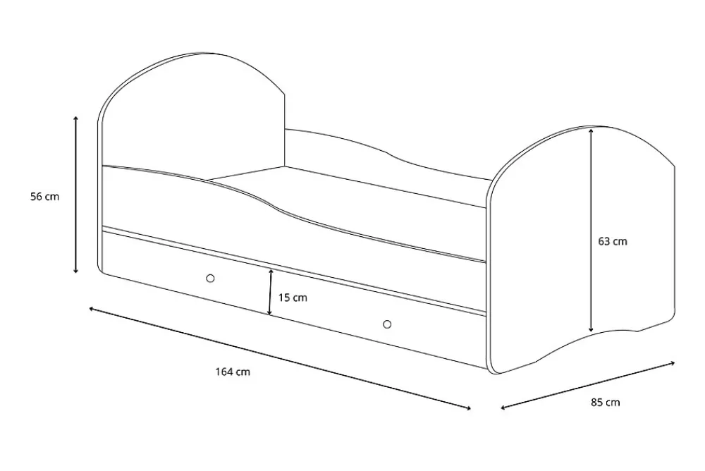 Lit simple Luk 160x80 avec tiroir>Kobi New