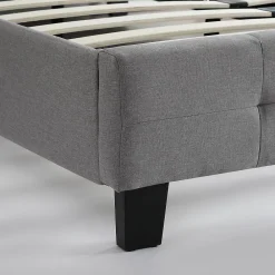 Idimex Lit simple MARLON, 120 x 190 cm, capitonné avec sommier, revêtement en tissu gris* Lit Simple