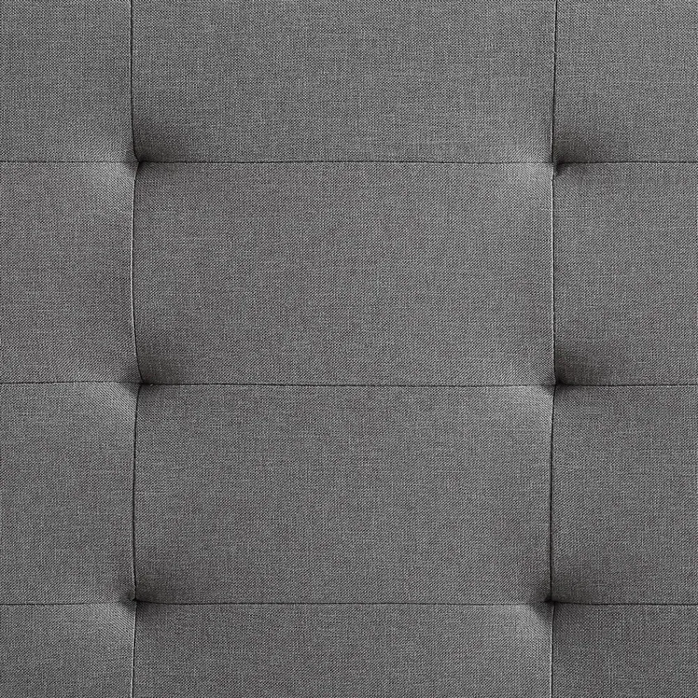 Idimex Lit simple MARLON, 120 x 190 cm, capitonné avec sommier, revêtement en tissu gris* Lit Simple