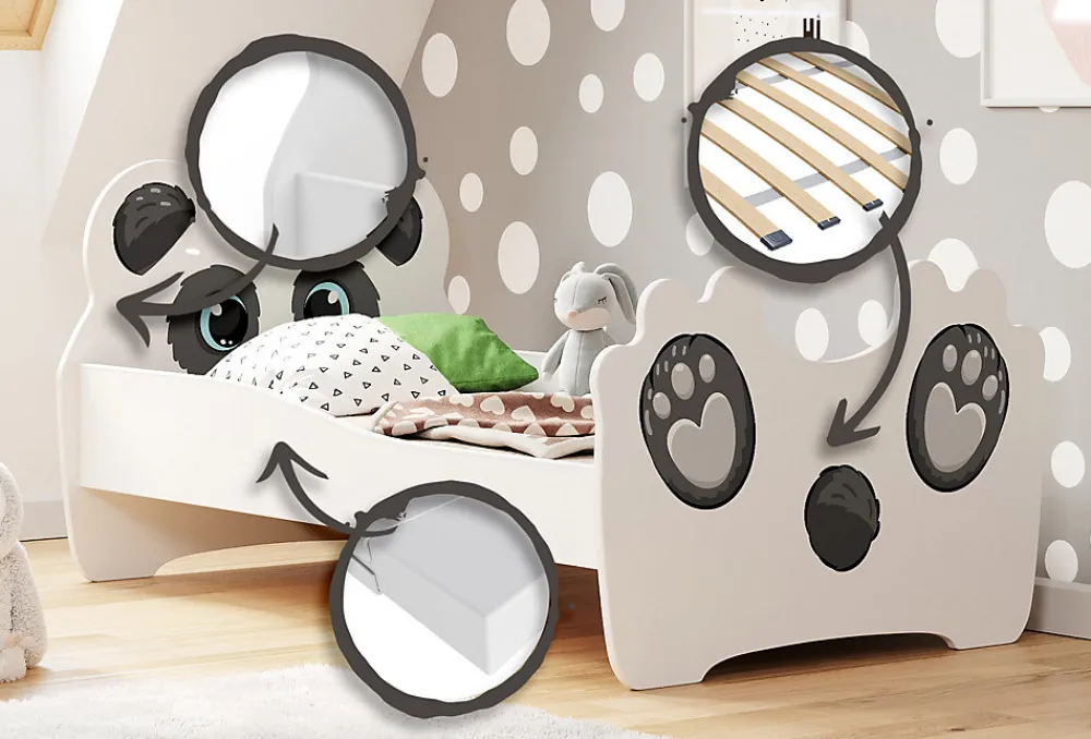 Lit simple Panda 160x80 avec matelas>Kobi Outlet