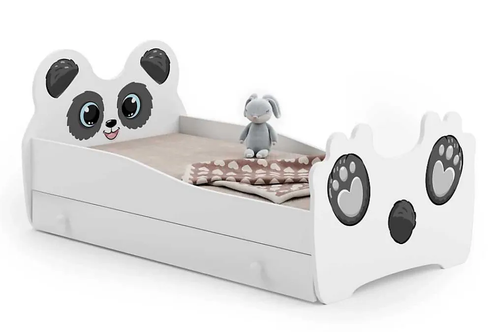 Kobi Lit simple Panda 140x70 avec tiroir* Ensemble Sommier Et Matelas