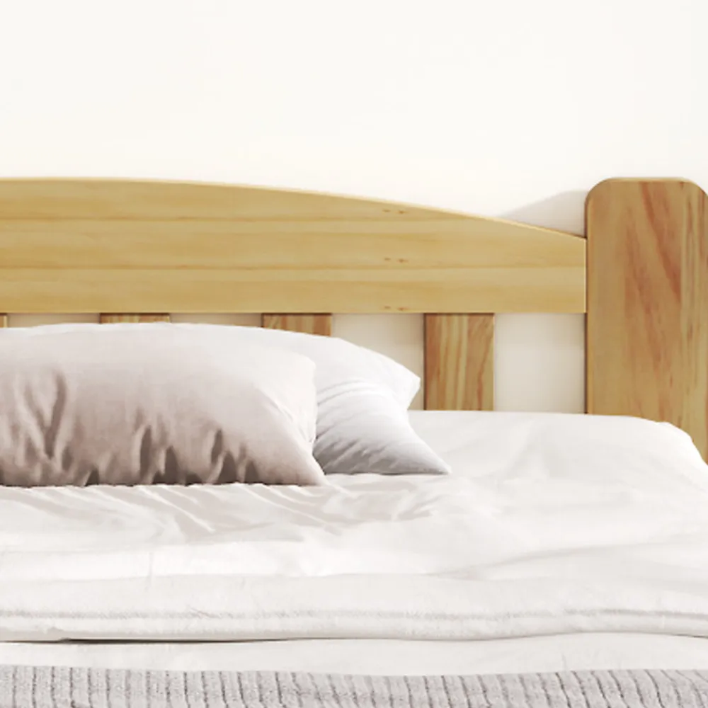 Lit simple pour enfant 90x200 cm - Lit classique avec tête de lit et sommier à lattes - Pin - Sans matelas - Naturel>Okwish Outlet