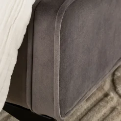 Lit simple RAVELLO 90 x 190 cm, revêtement en tissu - Gris><noscript><img width=