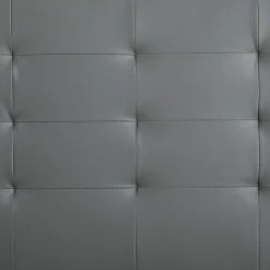 Lit simple REVE, 90 x 190 cm, capitonné avec sommier, revêtement synthétique gris><noscript><img width=