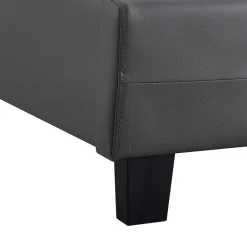 Lit simple REVE, 90 x 190 cm, capitonné avec sommier, revêtement synthétique gris><noscript><img width=