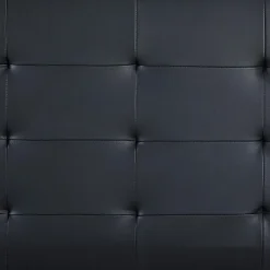 Lit simple REVE, 90 x 190 cm, capitonné avec sommier, revêtement synthétique noir><noscript><img width=