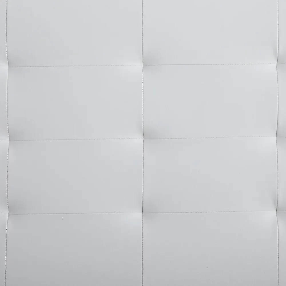 Idimex Lit simple REVE, 90 x 190 cm, capitonné avec sommier, revêtement synthétique blanc* Lit Simple
