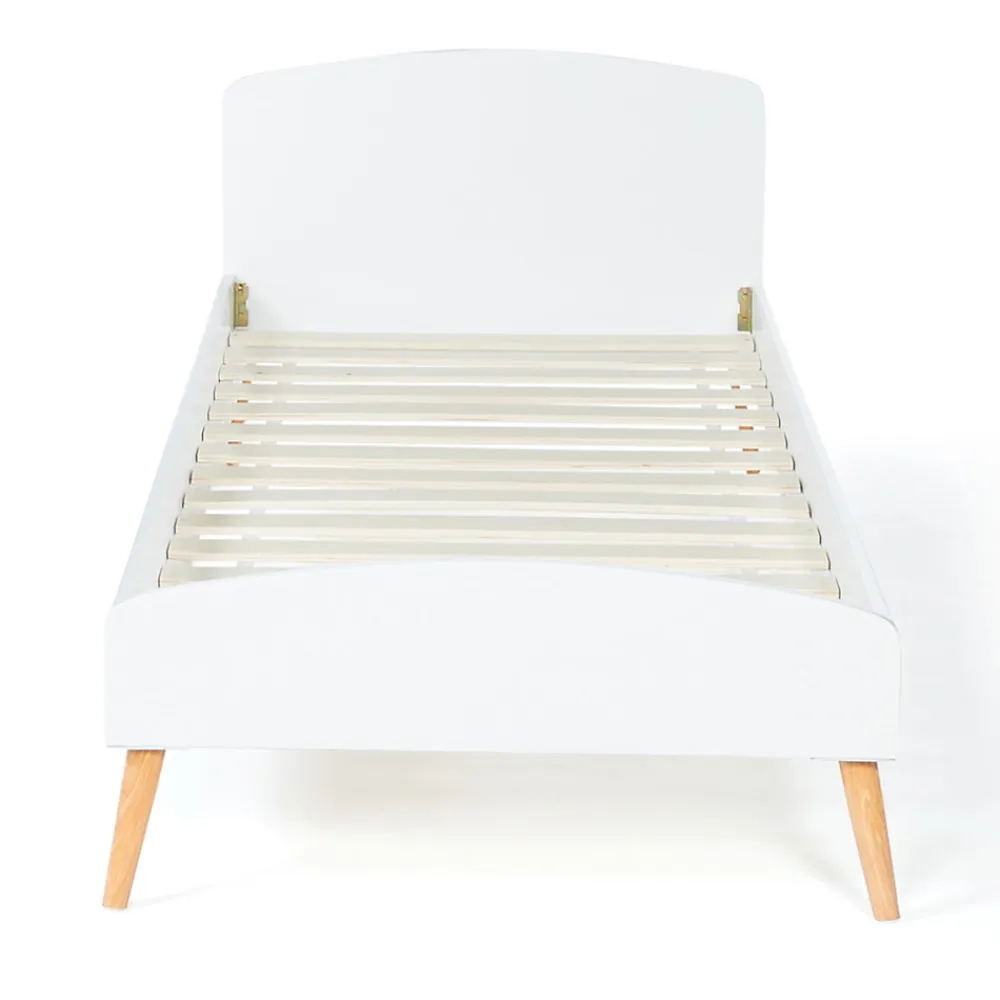 Lit simple scandinave 90 x 190 CM SOREN bois et blanc>IDMarket Online