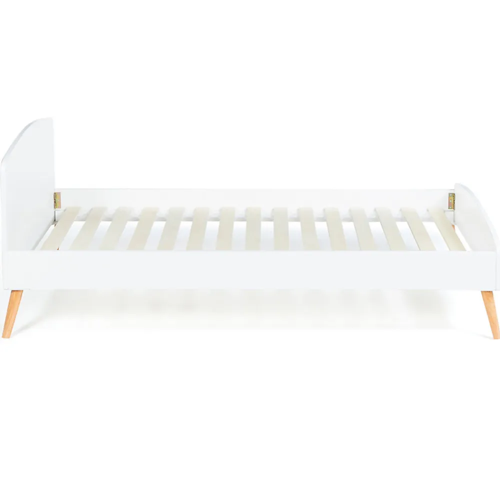 Lit simple scandinave 90 x 190 CM SOREN bois et blanc>IDMarket Online