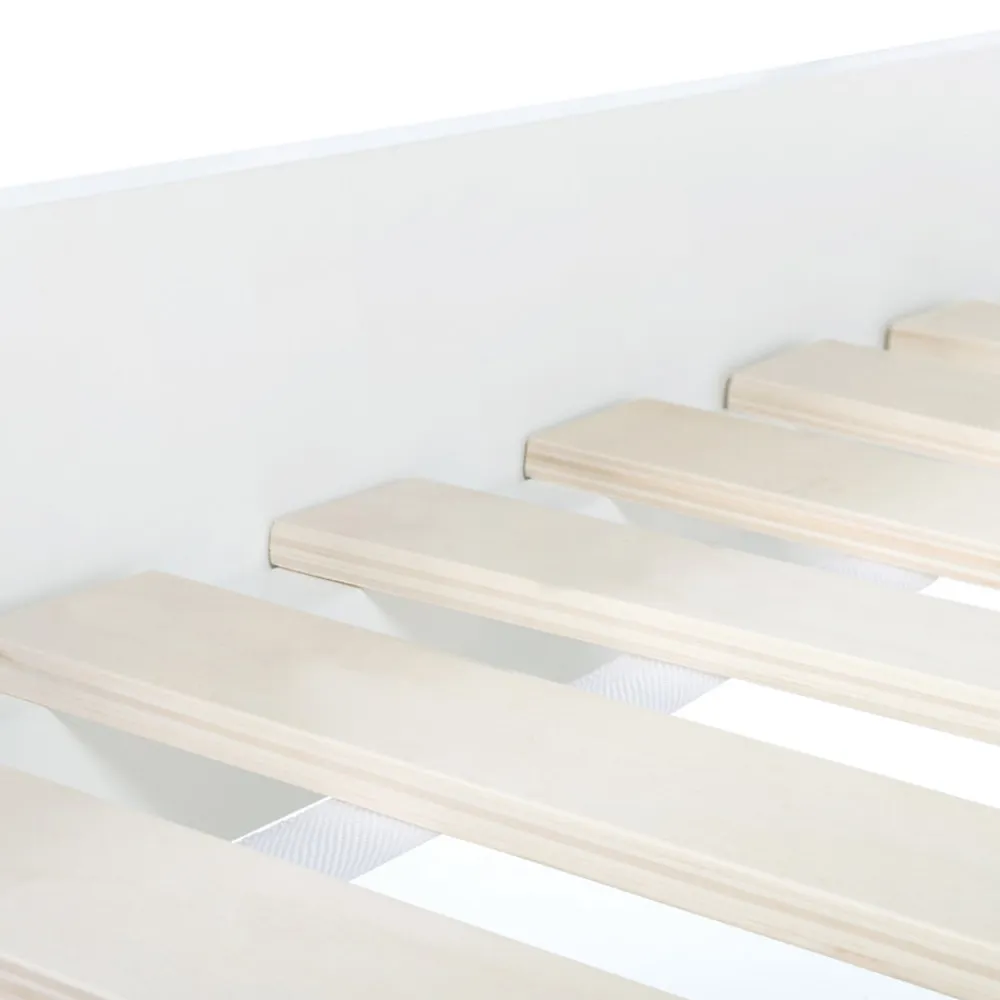 Lit simple scandinave 90 x 190 CM SOREN bois et blanc>IDMarket Online