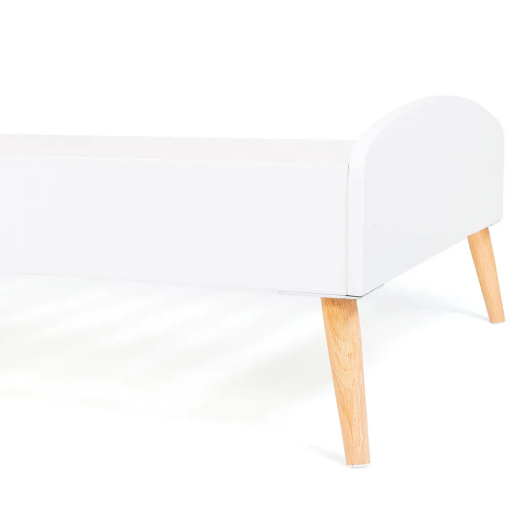 Lit simple scandinave 90 x 190 CM SOREN bois et blanc>IDMarket Online