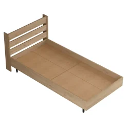 [En.Casa] Lit simple Vesanto 100 x 200 cm effet chêne noir en.casa* Lit Simple
