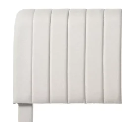 Okwish Lit simple 90x200 - Lit rembourré avec cadre en bois et métal - Lin - Sans Matelas - Beige* Lit Simple